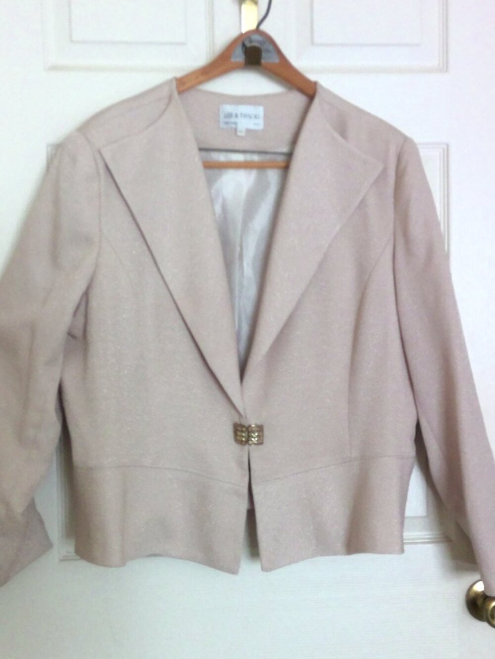 VINTAGE EVENING JACKET. NO COLLAR, SHAPED BODICE. VGVC.